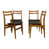 Series of 4 vintage Scandinavian style chairs