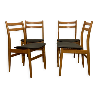 Series of 4 vintage Scandinavian style chairs