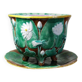 Large antique English majolica planter attributed to J. Holdcroft circa 1870-1880.