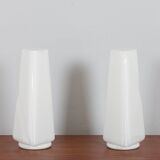 Pair of Italian striped Murano glass table lamps in style of Lino Tagliapie