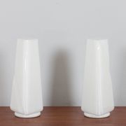 Pair of Italian striped Murano glass table lamps in style of Lino Tagliapie