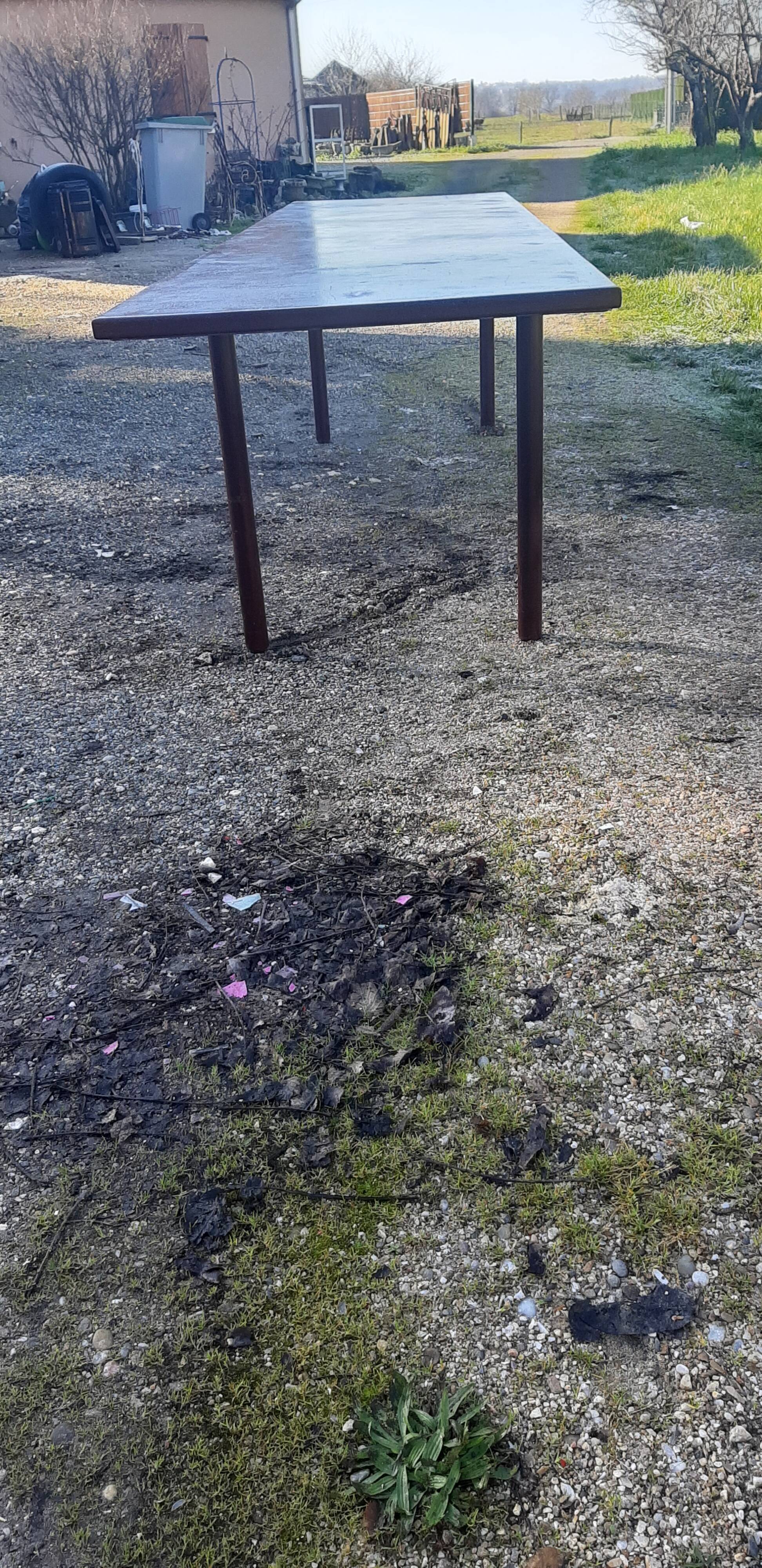 Industrial iron and wood table