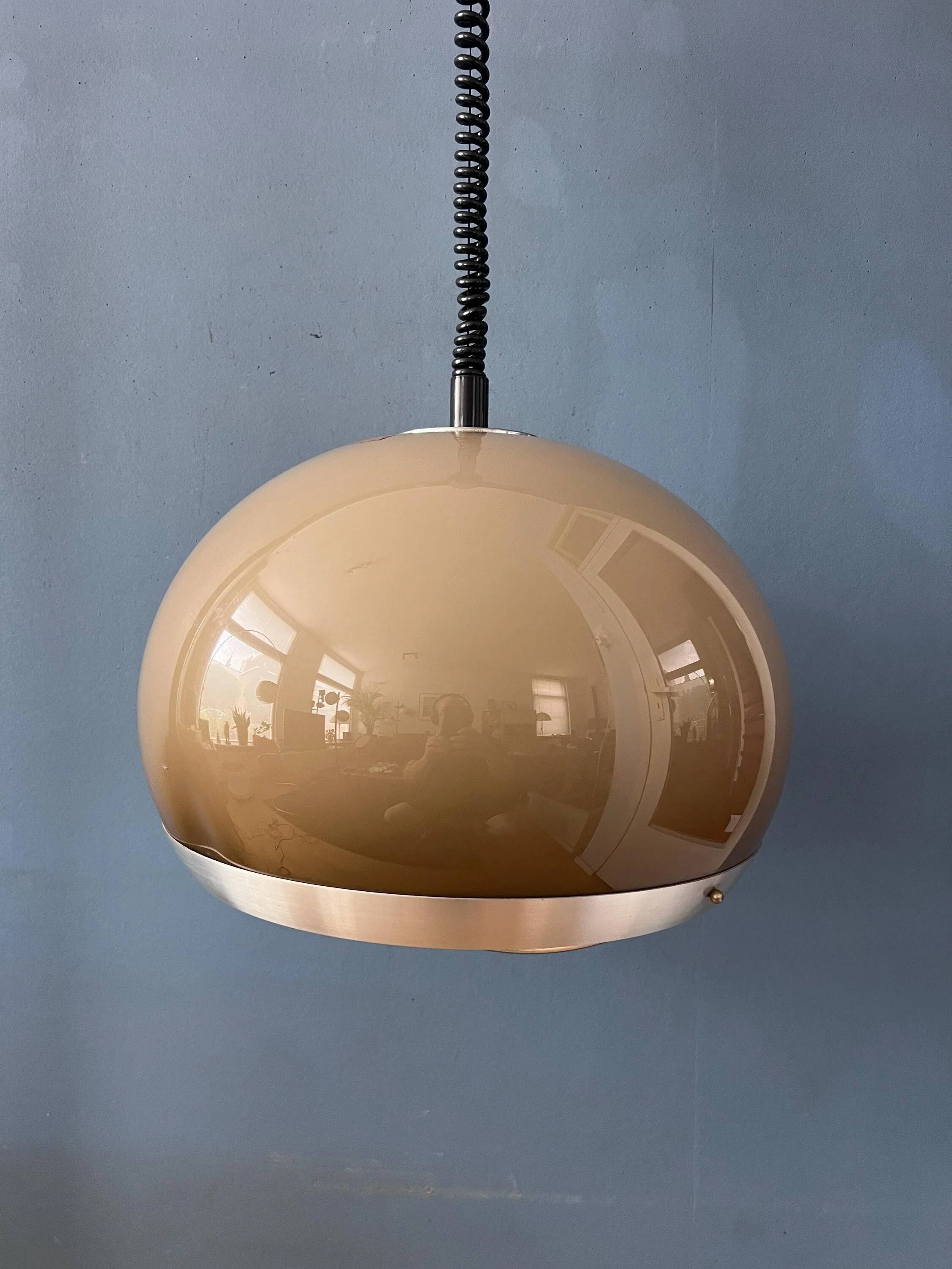 Vintage Space Age Dijkstra mushroom suspension, mid-century modern ceiling light.