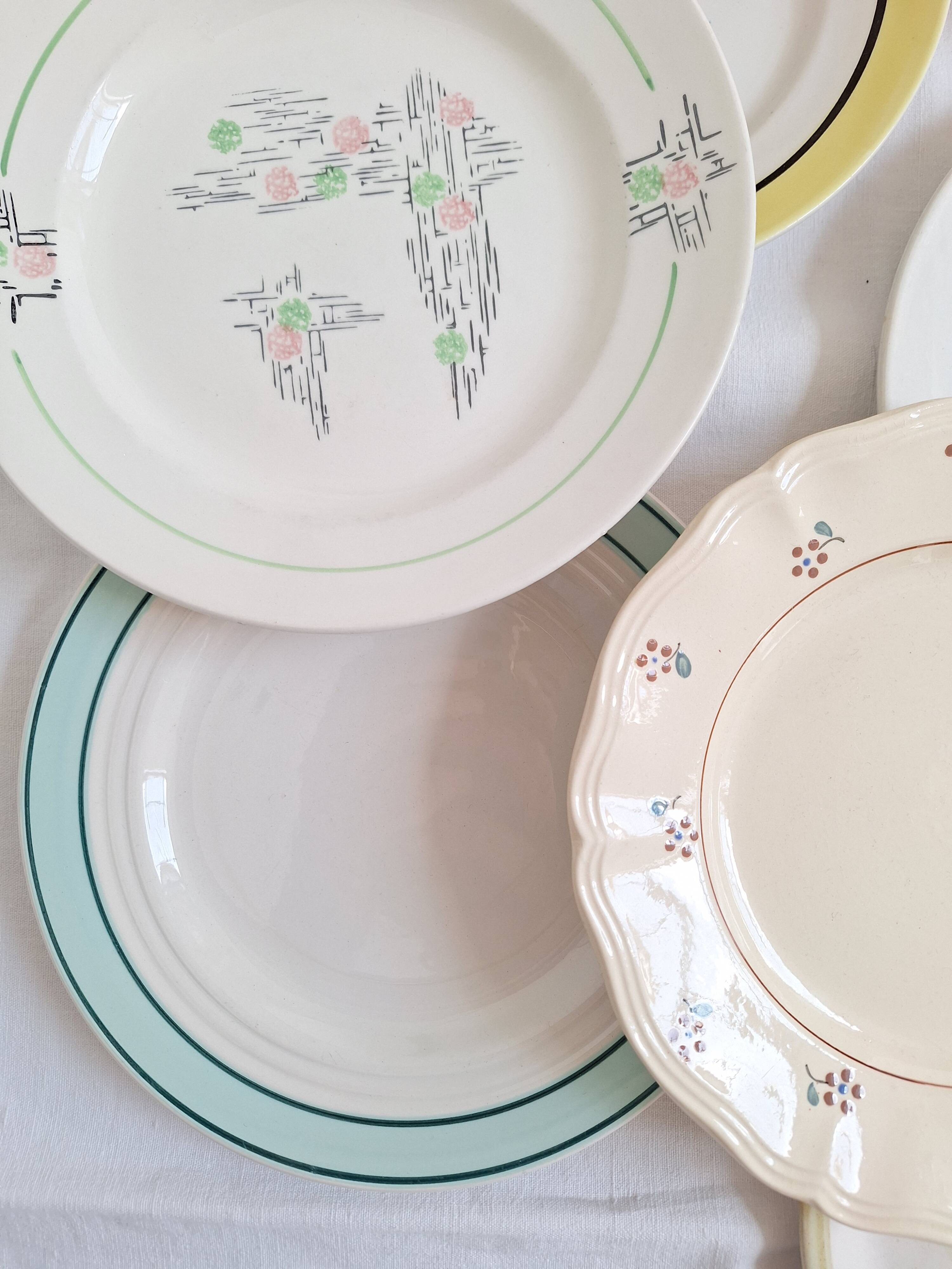 Flat plates Henriot, Céranord, Sarreguemines Digoin