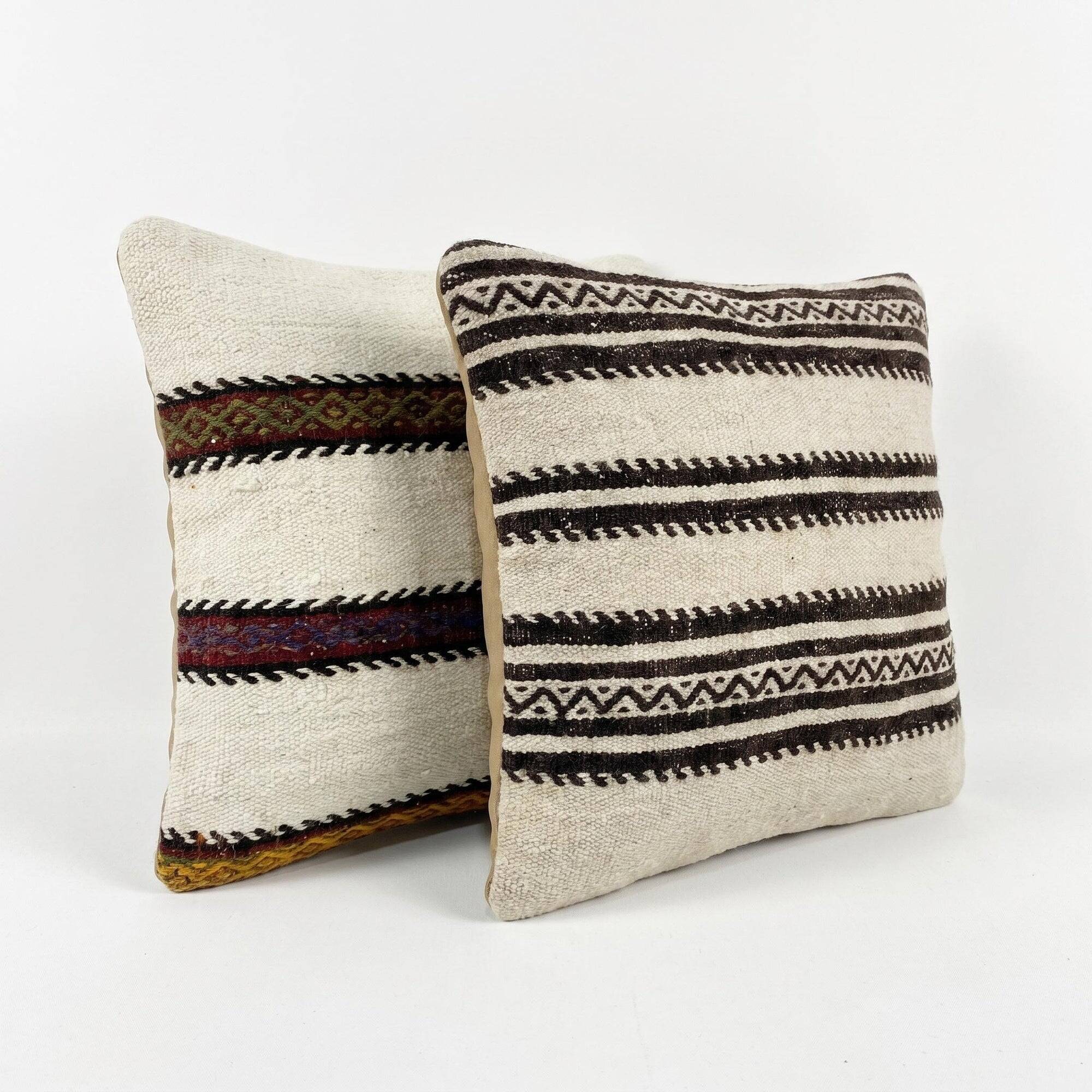 Lot de 2 housses de coussin kilim vintage 51x51 cm