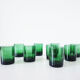 Lot de 9 verres à eau en verre soufflé vert