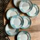 Set of 8 vintage flat plates in iron earth, model Narcisses de Saint Amand (LOT1)