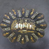 Table basket in boiled cardboard and mother-of-pearl Napoleon iii