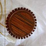 Pair of wooden bedside lamps