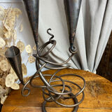 Triple-entwined iron chandelier