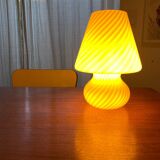 Yellow Murano Glass Mushroom Lamp
