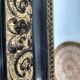 Antique mirror Napoleon III 19th century black and gold original glass signed Al
