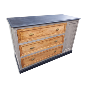 Commode patinée gris