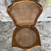 Chaise ancienne style louis xv merisier + assise cannée vintage