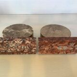 Pair of art deco marble bookends