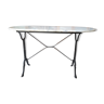 Vintage bistro-style table in light marble