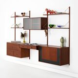 Teak modular shelving unit, Danish design, 1960s, manufactured by Hansen &