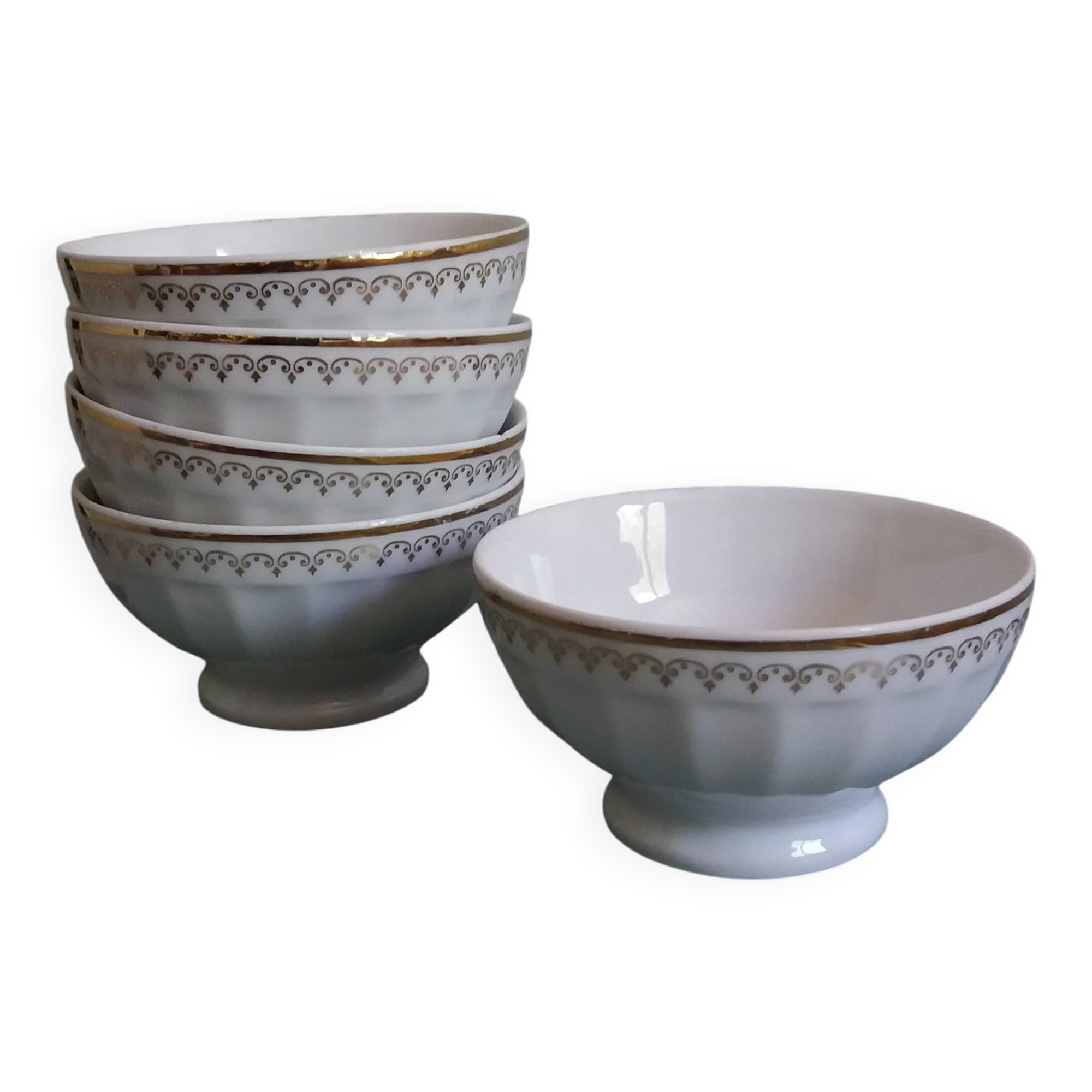Bols côtelés en porcelaine de Chauvigny, Fernand Deshoulières