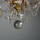 Bronze chandelier with cut crystal pendants, circa 1800.