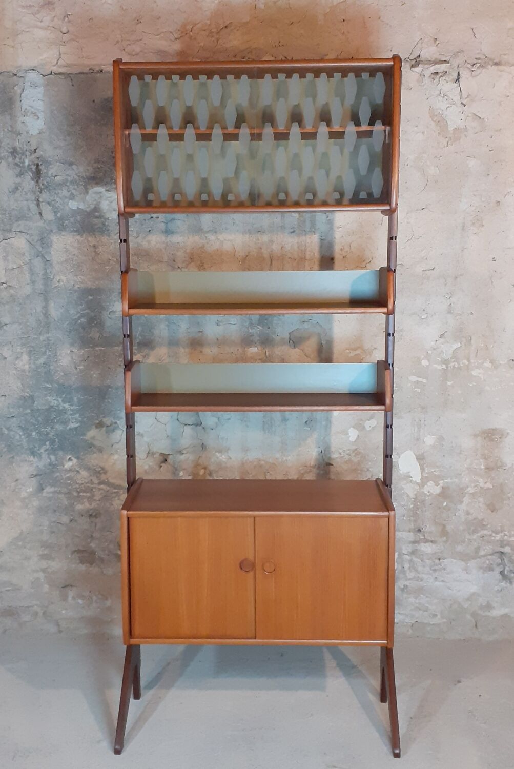 Ergo teak shelving unit, Scandinavian vintage 1960s