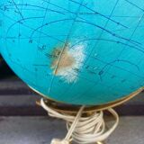 Globe world map old glass light vintage design 1970