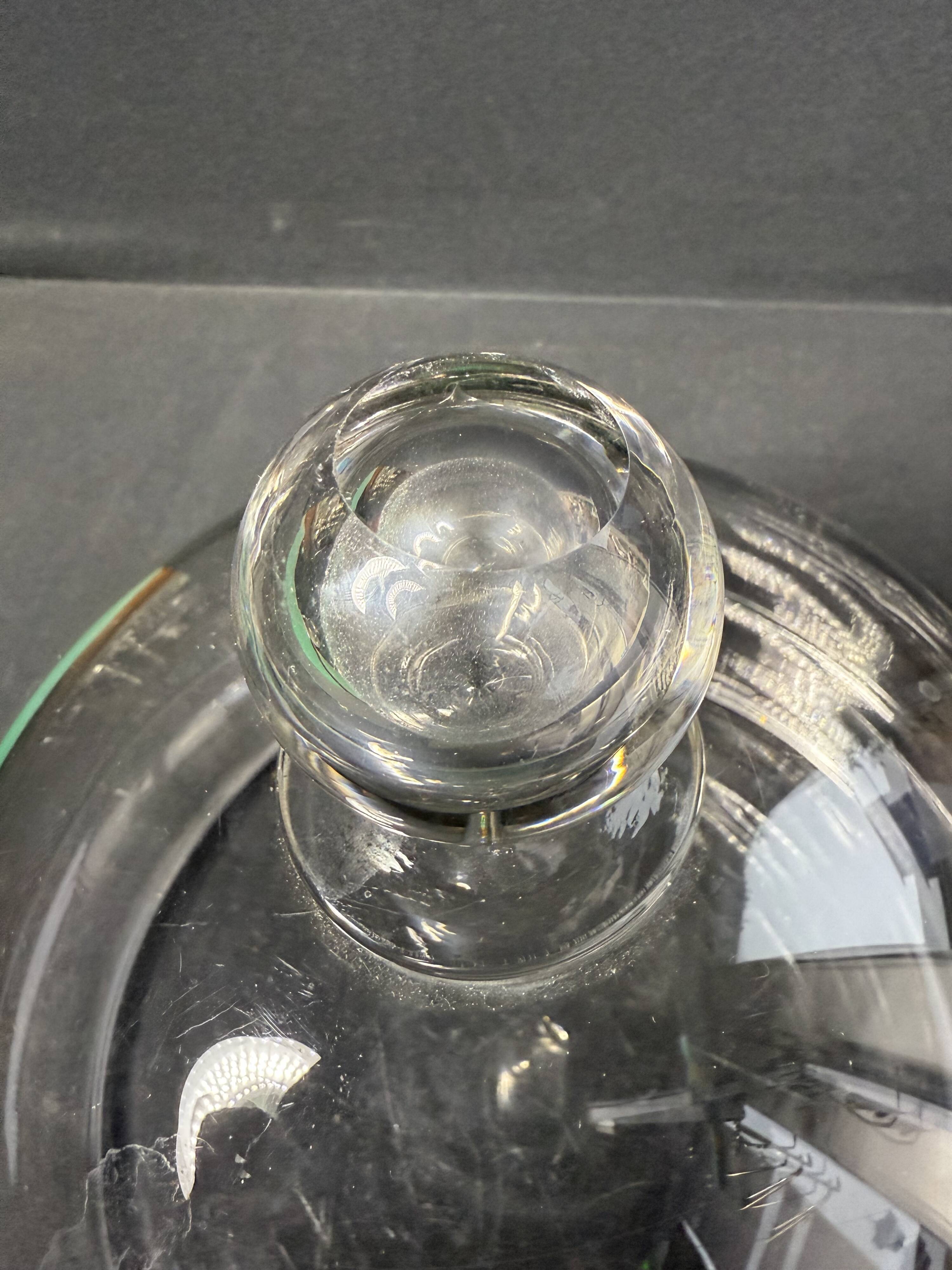 Cheese dome with rimmed tray – ½ blown and cut crystal