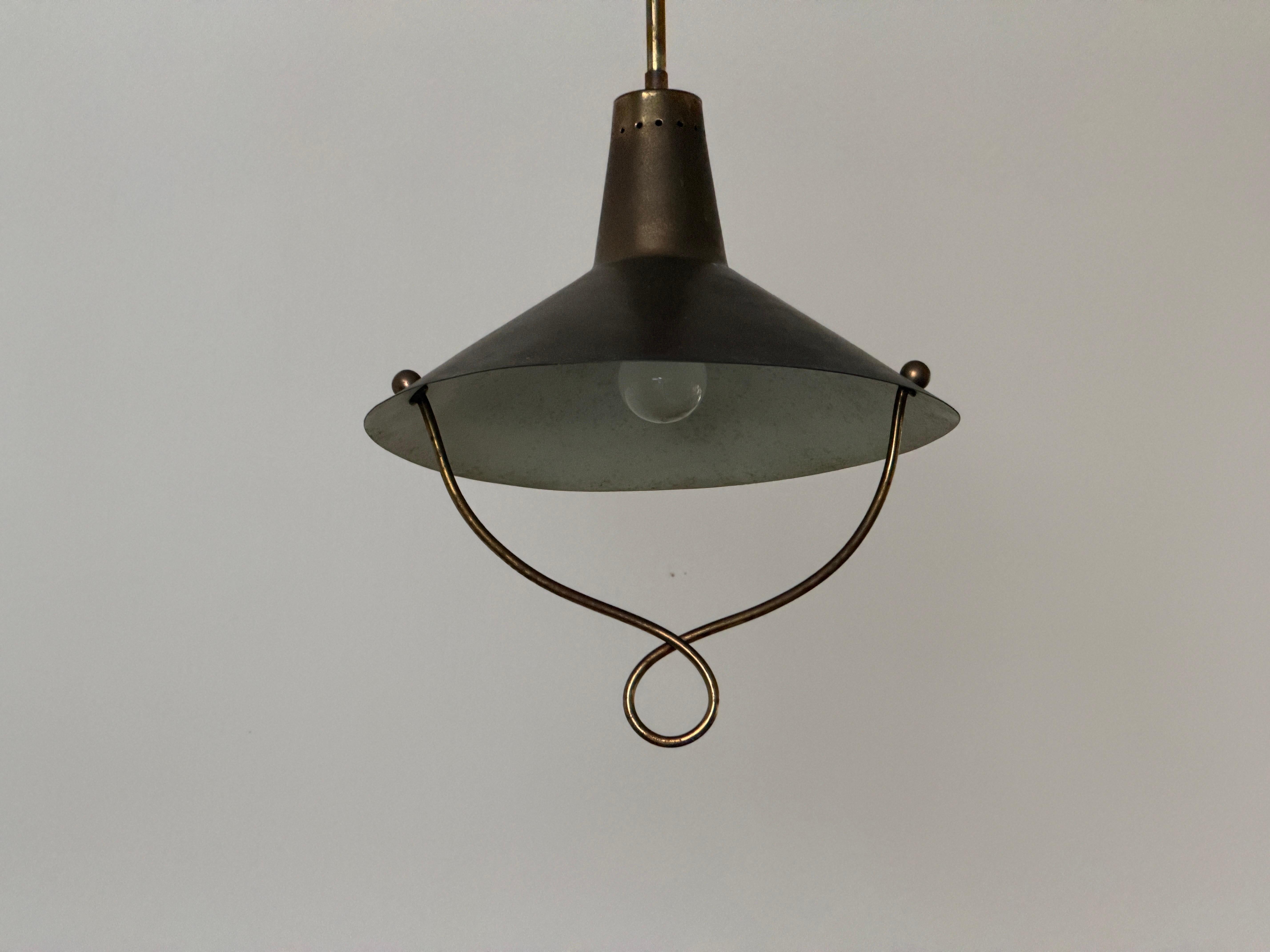 Modern brass ceiling light from the mid-century, 1950s, Italy.