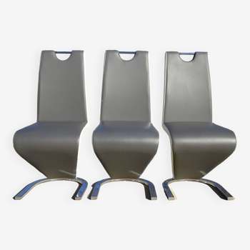 3 chairs with chrome base