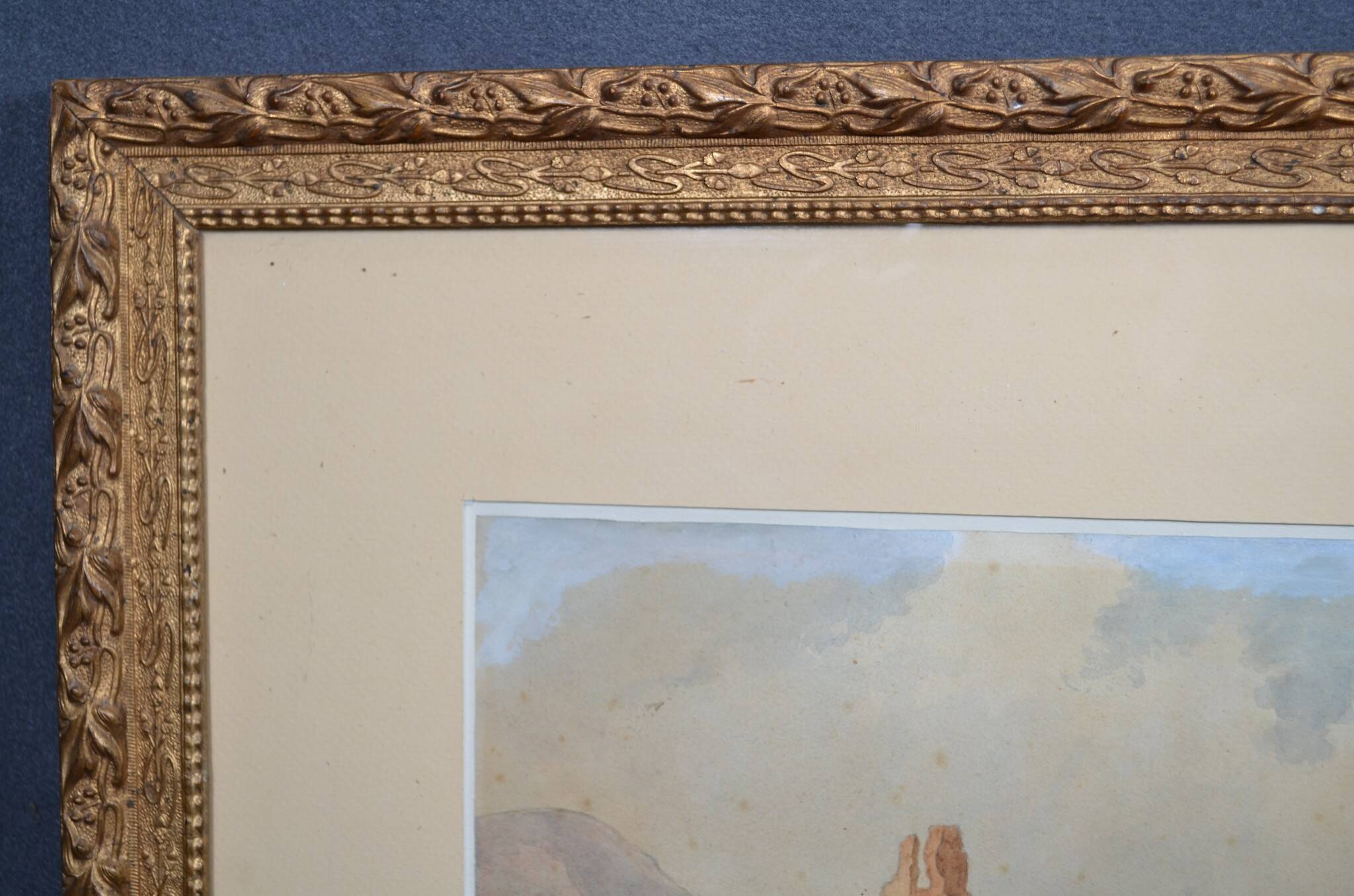 French School of the early 20th century “The Ruins” Watercolor