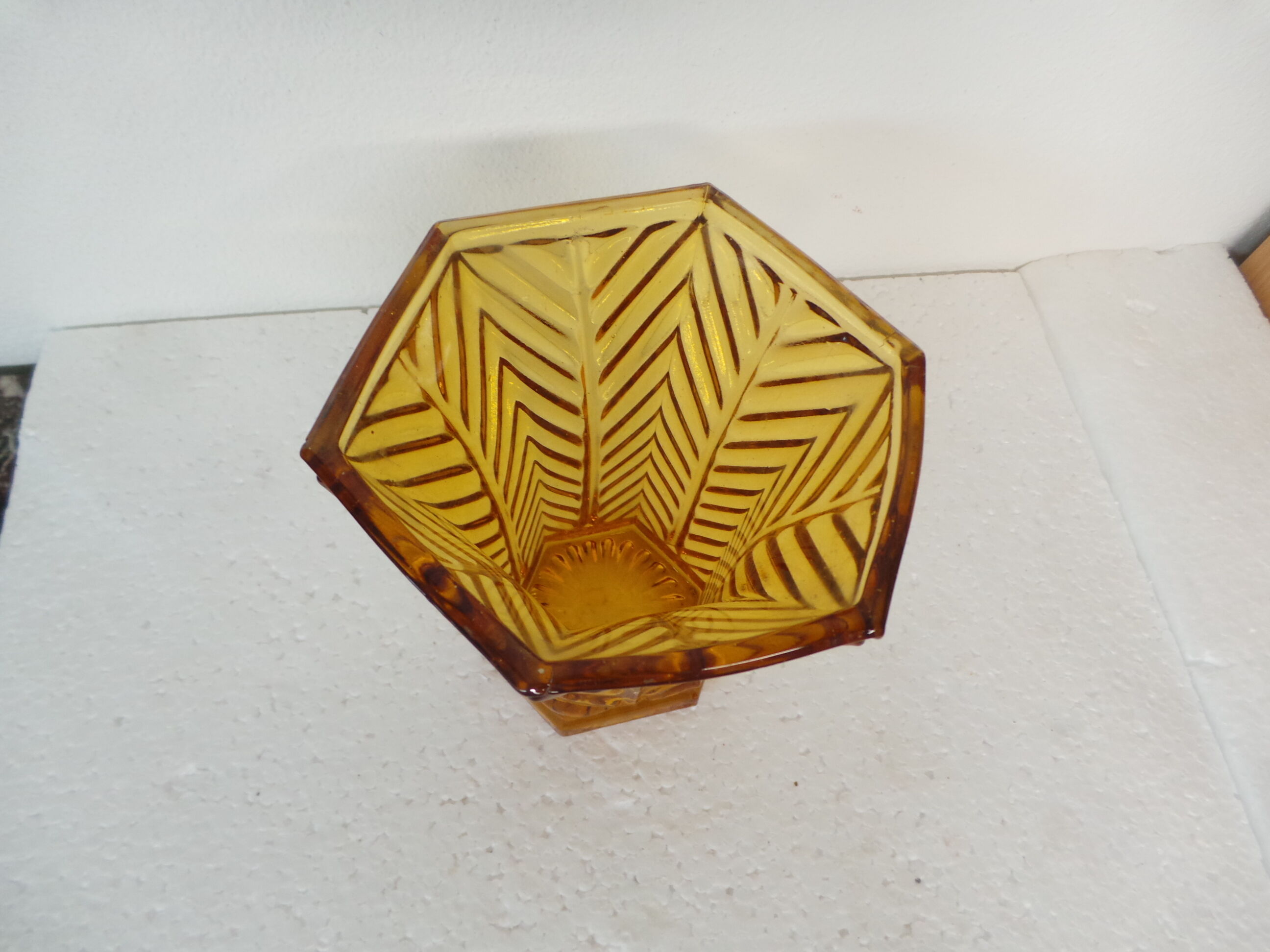 Amber art deco vase