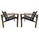 Mid-Century Armchairs in Wood & Leather attributed to Tarcisio Colzani, Italy, 1960s
