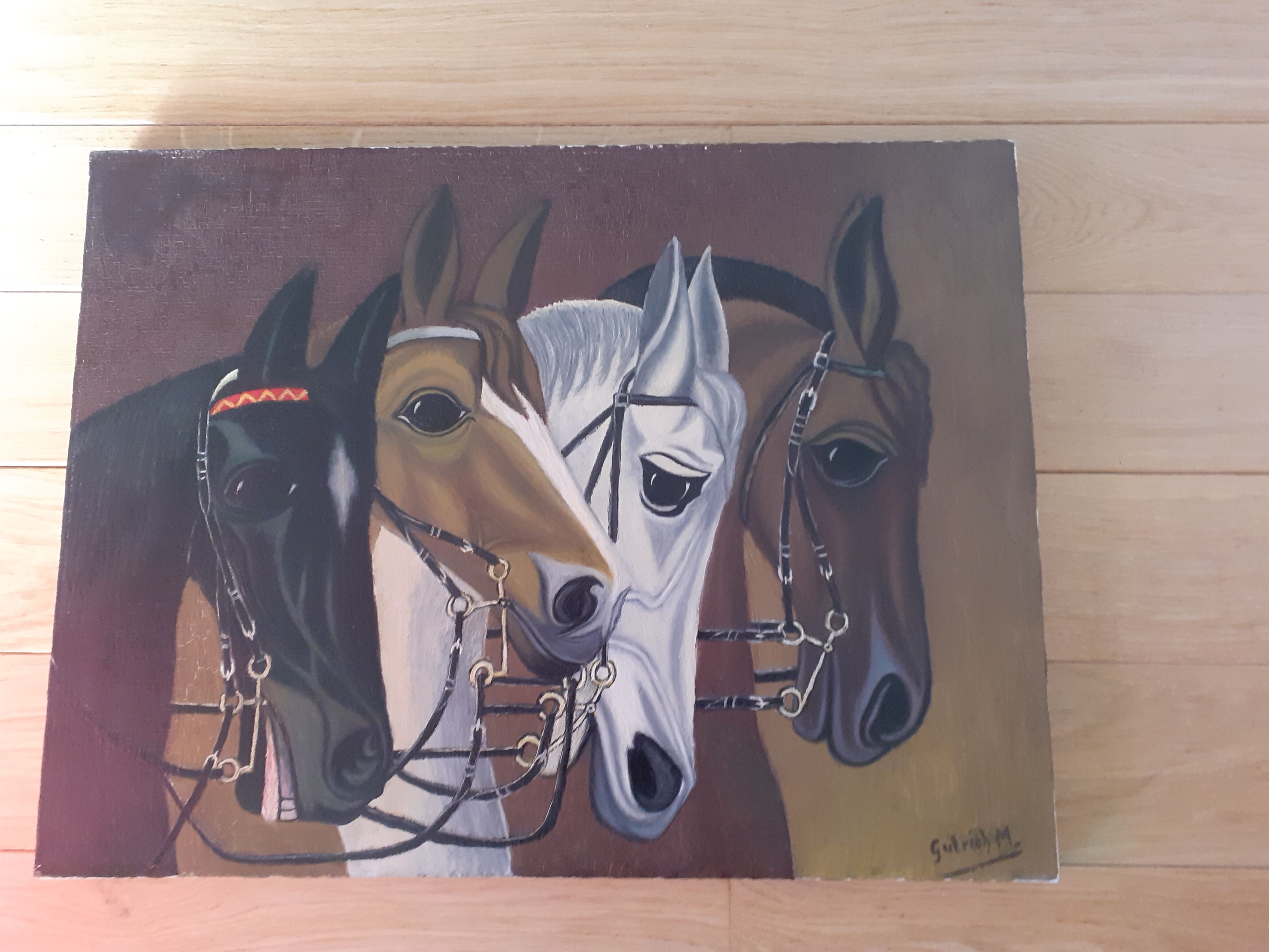 Tableau toile chevaux
