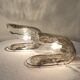 Murano glass "oyster" table lamps. Italy, 1960s.