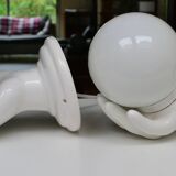 Pair of white ceramic wall lights from the 70s