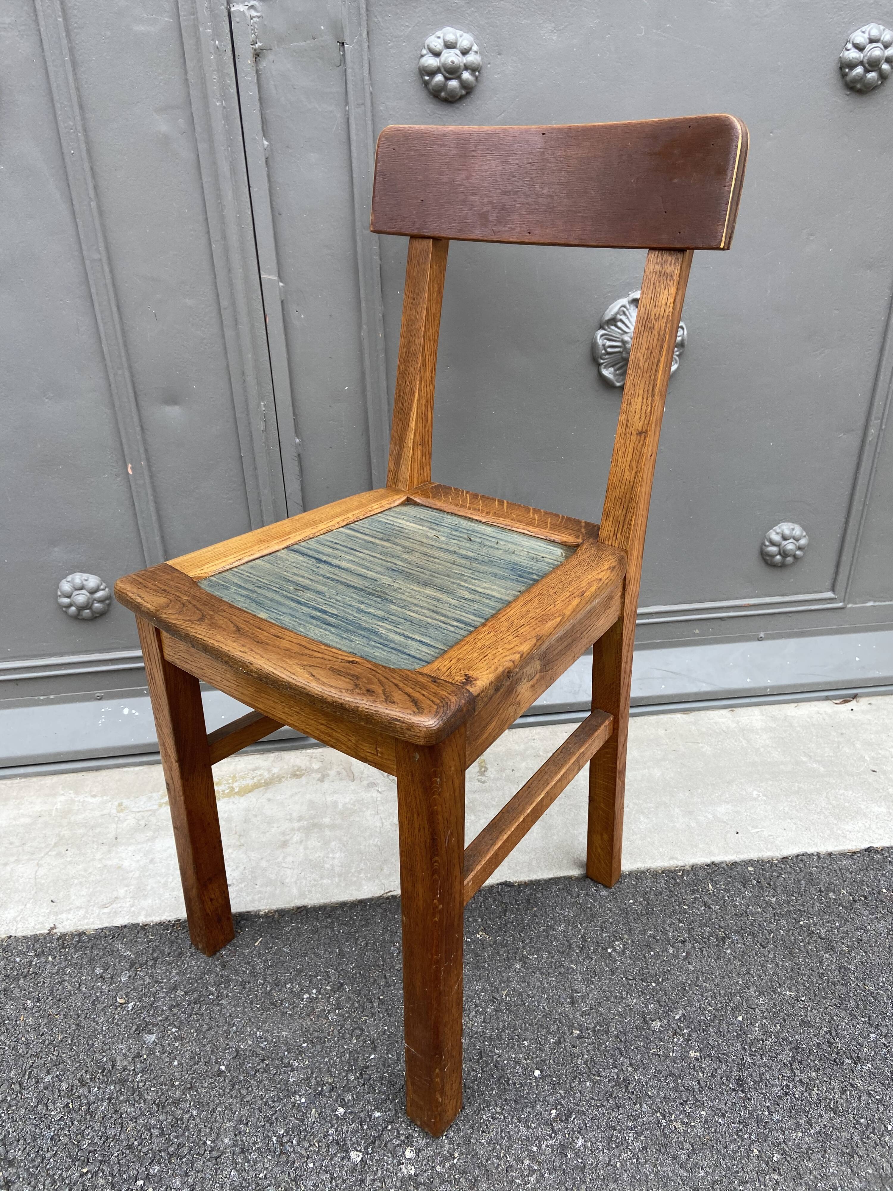 4 chairs wood 1950