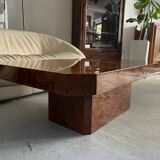 1970s elm burl coffee table / bar