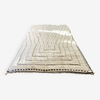 BENI OUARAIN BERBER RUG IN WHITE WOOL 300 X 200 cm