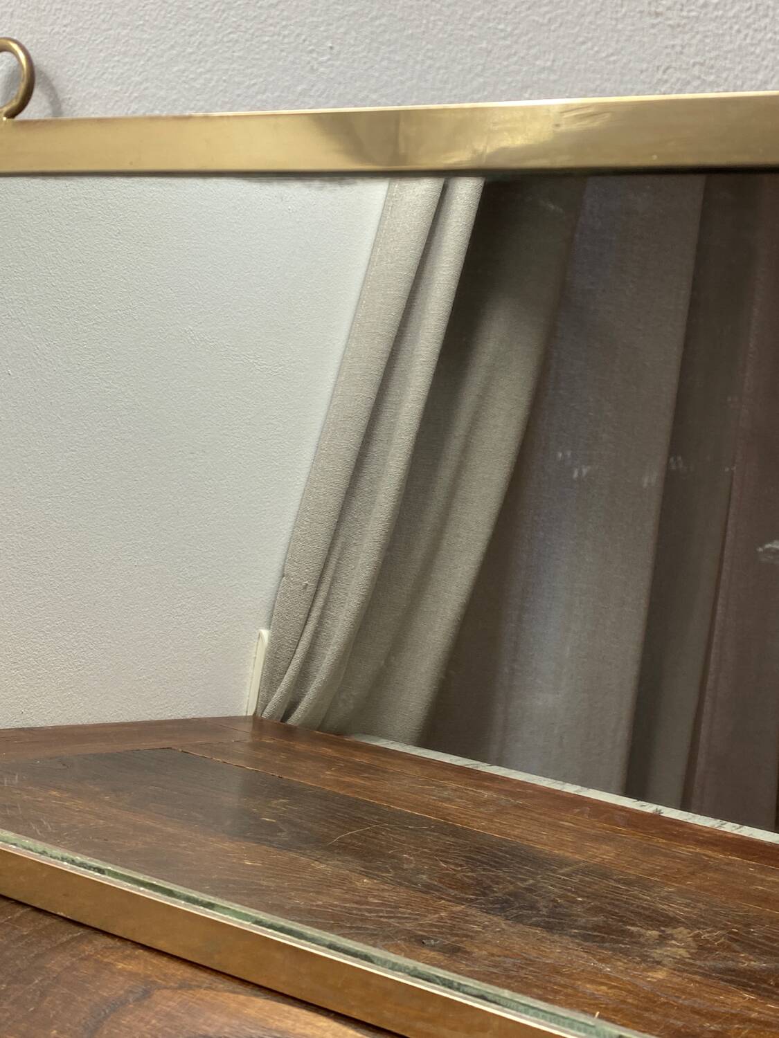 Grand miroir vintage en laiton