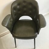 Chair in bottle green leatherette