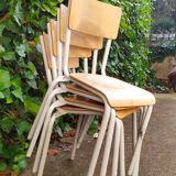 Series of 4 school chairs