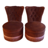 Pair of velvet toad armchairs