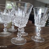 Lot de 5 verres à vin en cristal ciselé ancien