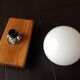 White opaline opaline wall lamp Scandinavian style / vintage 60s-70s