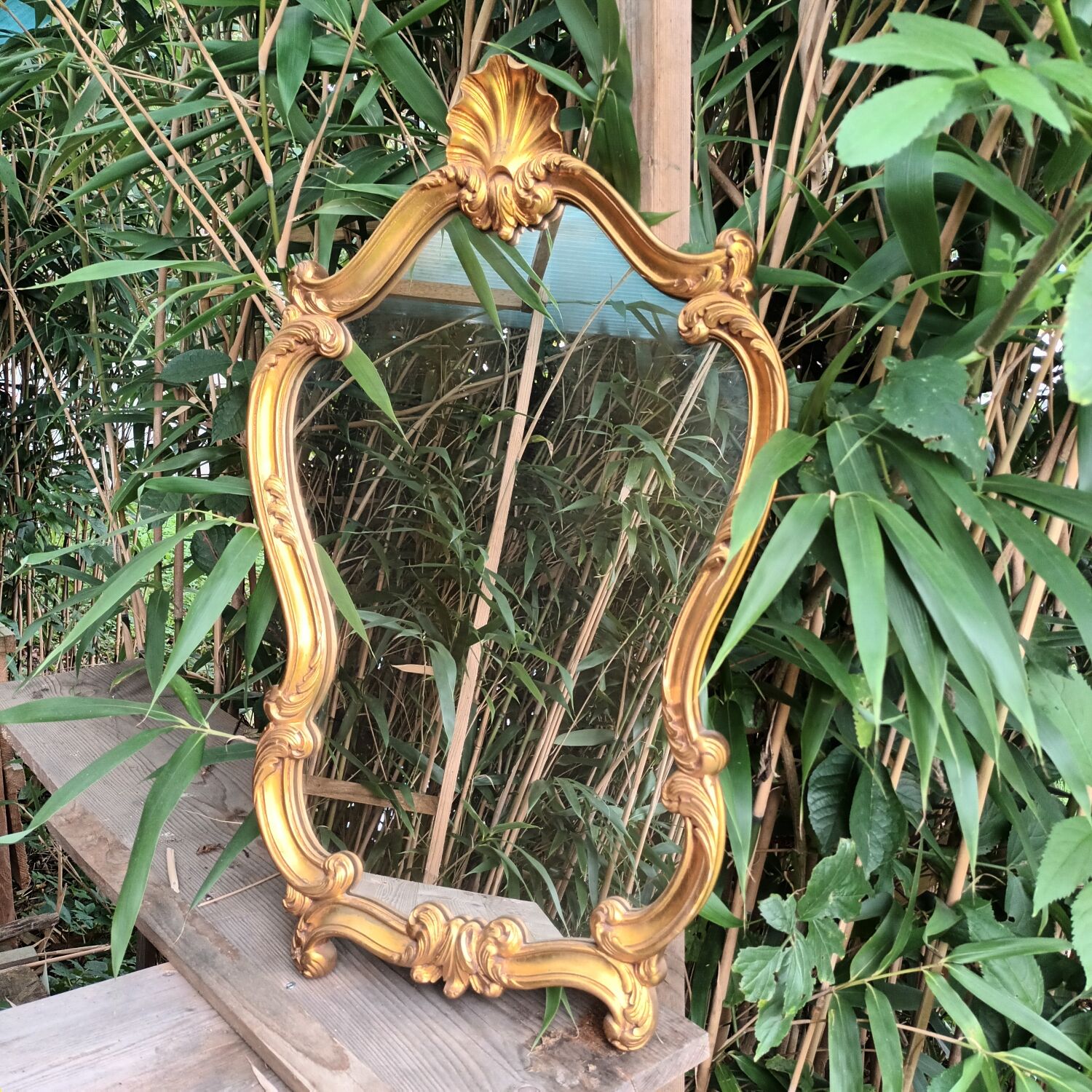 Golden baroque mirror