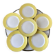 set of 6 flat plates Moulin des Loups textured canary yellow 50s