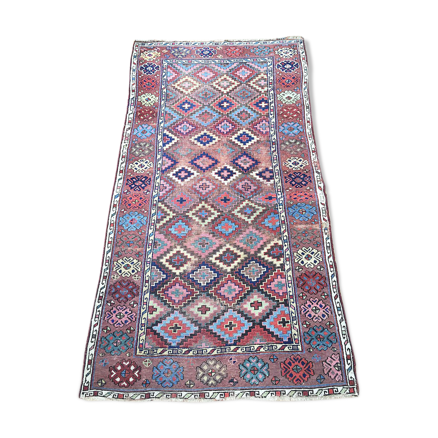 tapis persan Oushak motifs Kilim ancien 260x135cm