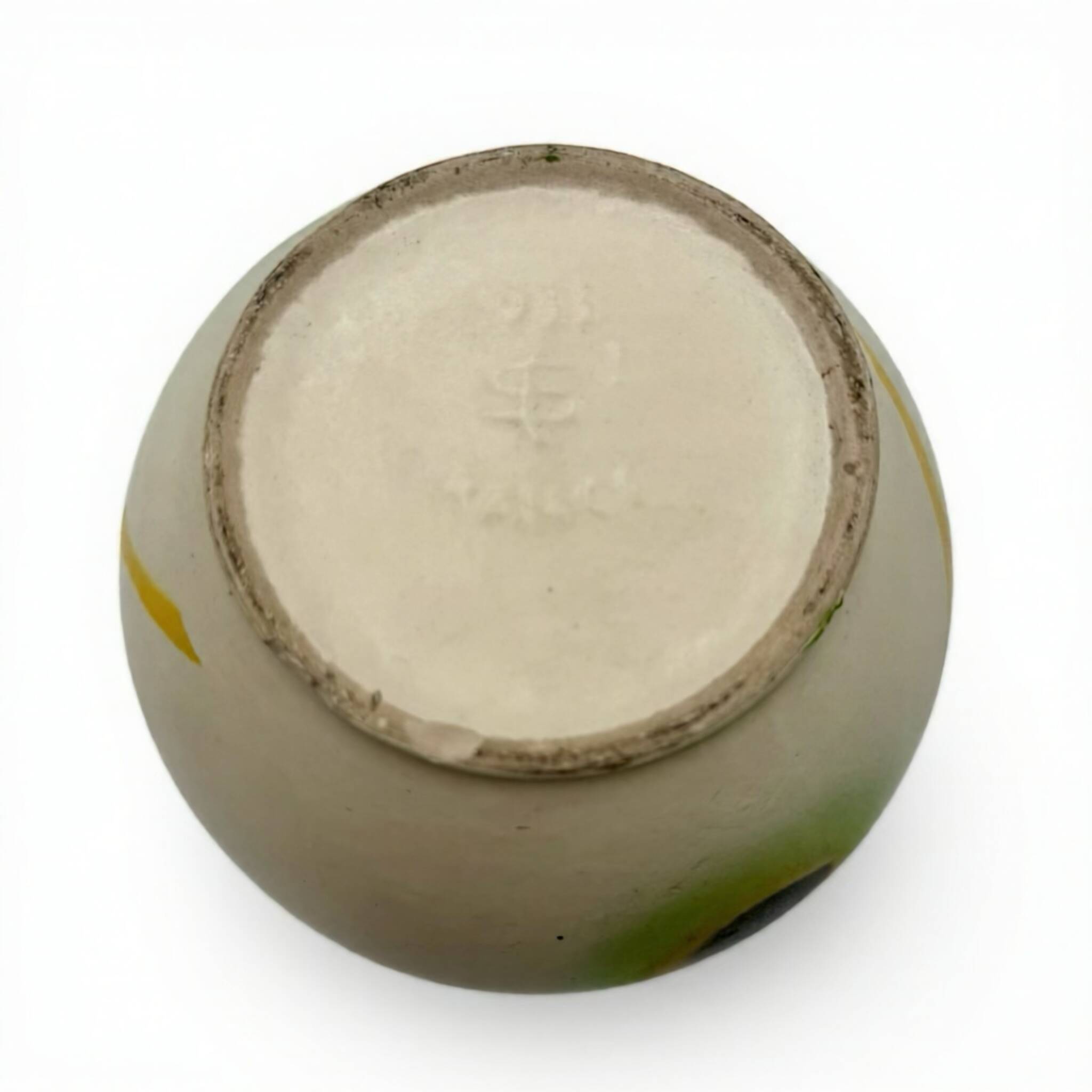 Saint-Clément vase with stylized floral decoration, 1970s