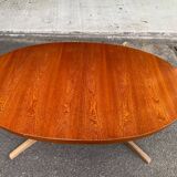 Table scandinave ovale extensible Baumann teck 240cm 1980
