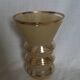Frosted glass vase with a champagne finish and gold trim Art Deco