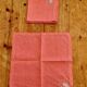 Lot de 4 serviettes de table roses brodées
